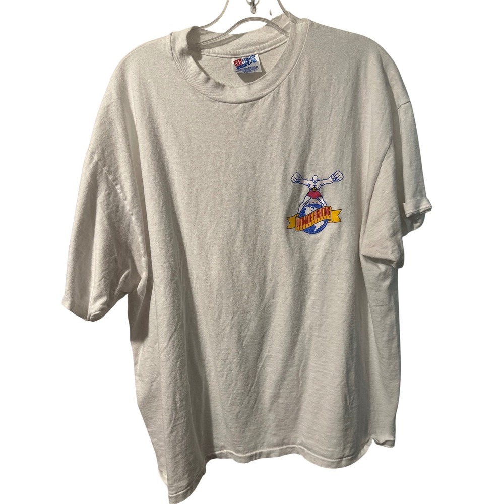 Vintage 1993 UFC 1 Ultimate Fighting Championship Shirt Hanes Beefy-T White XL